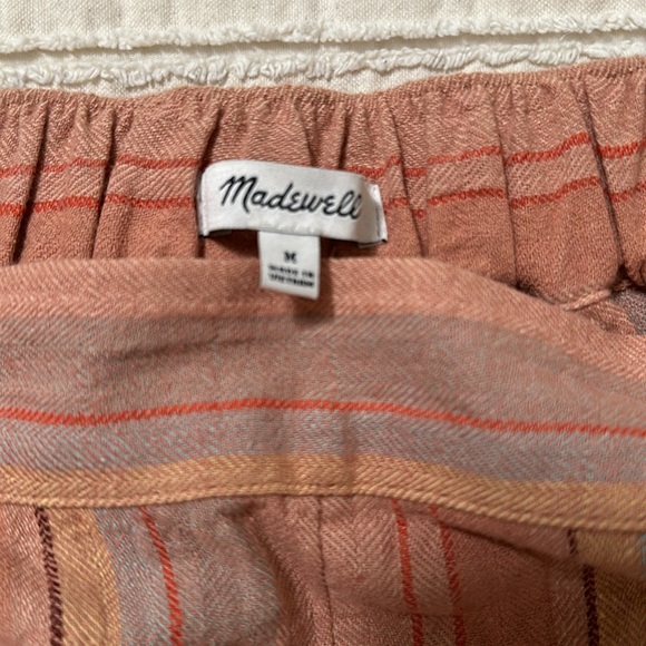 Striped Linen Cotton Madewell shorts, size Medium. - Picture 3 of 4
